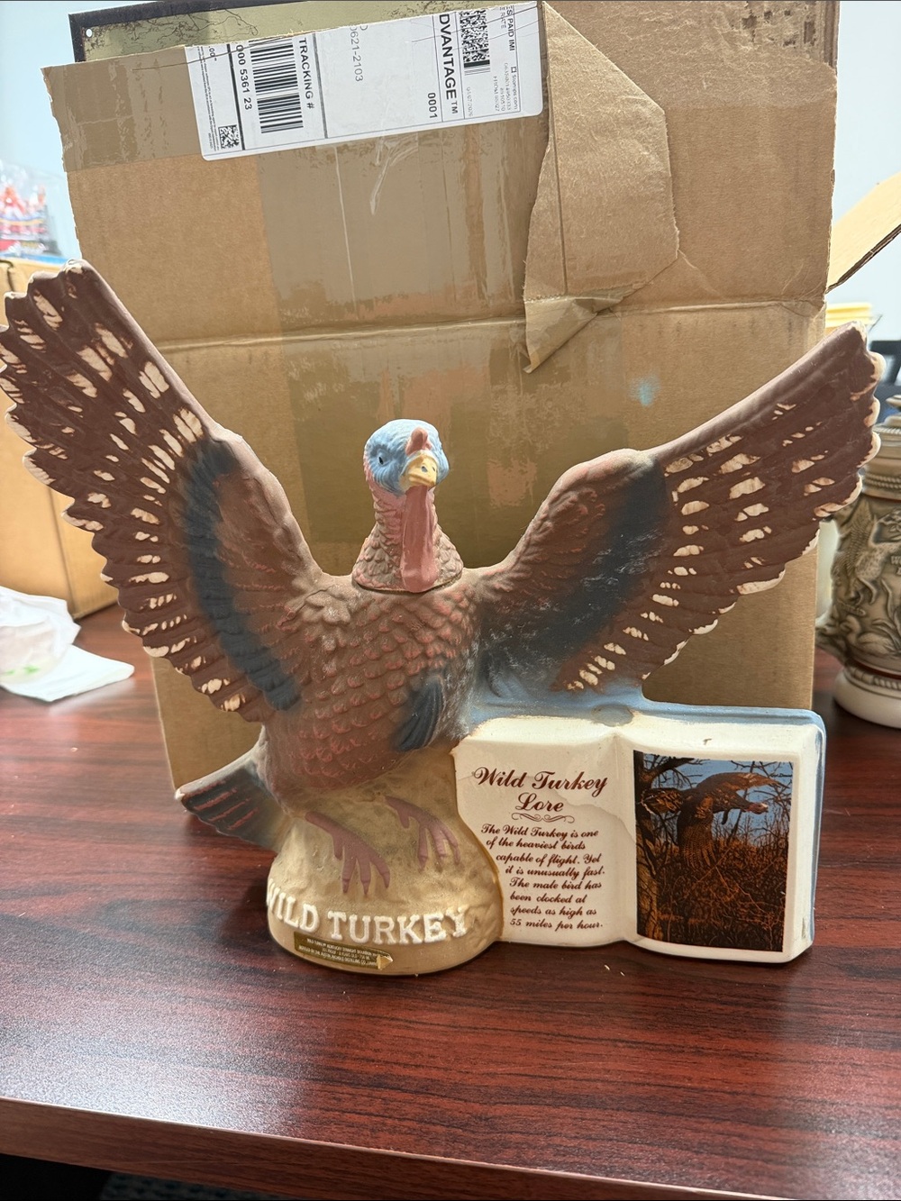 Wild Turkey Decorative decanter Figurine in Brown and Cream
